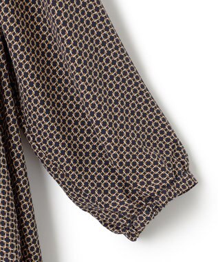 23区 【洗える】スクエアチェーンプリント ワンピース キャメル系