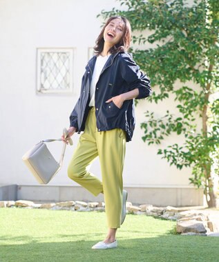 ANY 【UVケア/接触冷感/ウエストゴム】イージケア美脚パンツ テーパード ライム