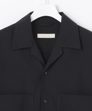UNFILO MENS FINE MOVE オープンカラーシャツ [23年春夏商品] ブラック
