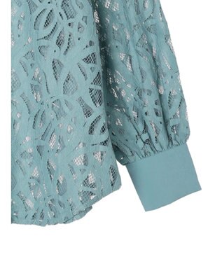 Green Parks ・ＥＬＥＮＣＡＲＥ　ＤＵＥ　レースバンドカラーブラウス Blue