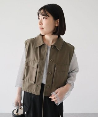 Green Parks 袖チュールドッキングラメプルオーバー Gray