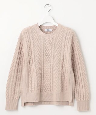 J.PRESS LADIES L 【WEB限定カラーあり・洗える】EIGER CORD ALAN クルーネックプルオーバー ニット ベージュ系