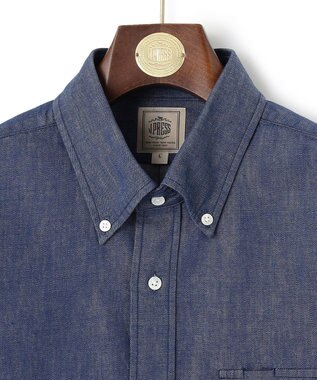 J.PRESS MEN デニムルックツイルシャツ/B.D サックスブルー系
