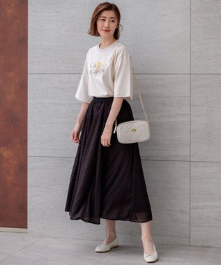 23区 S 【洗える】Ca mamuse ロゴ TEE ベージュ系