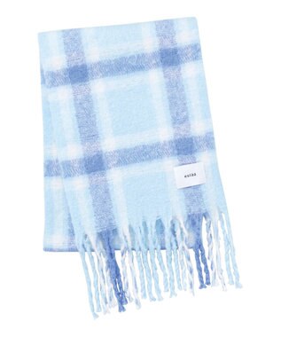 MOONBAT estaa ボリュームマフラー クラシックチェック／手洗い可 ペールスカイ