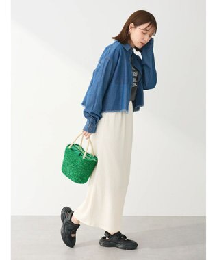 Green Parks ・ＳＵＧＡＲ　ＳＰＯＯＮ　クロップドデニムシャツ Indigo