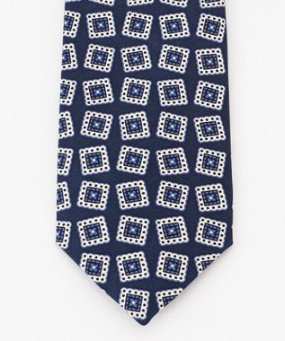 J.PRESS MEN スクエア小紋プリント ネクタイ ネイビー系5