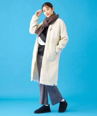 SHARE PARK LADIES 【LADIES】ボアフリースロングカーディガン オフホワイト