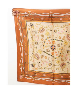 UNBILLION カカトゥ kakatoo / ジュエリーボックスシルクスカーフ ブラウン