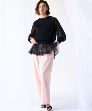 23区 【GOLD LABEL】アセテートナイロンホールガーメント ニット ブラック系