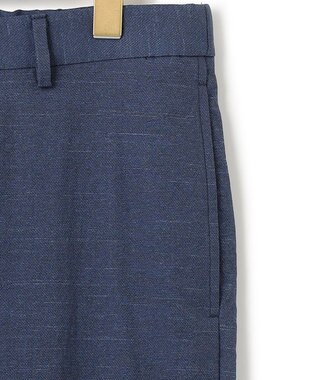 J.PRESS MEN 感動！？上品な見た目に着心地抜群なセットアップ【MECHANICAL】【超軽量 / 清涼感 / 洗える】ハイパワーストレッチ リネンルックパンツ ネイビー系