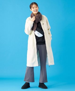 SHARE PARK LADIES 【LADIES】ボアフリースロングカーディガン オフホワイト