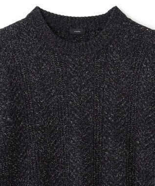 JOSEPH HOMME メランジヘリンボンストライプ　ケーブルニット ブラック系