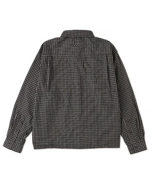 WEGO ミニマムチェックショートシャツ（LS） ブラックチェック1