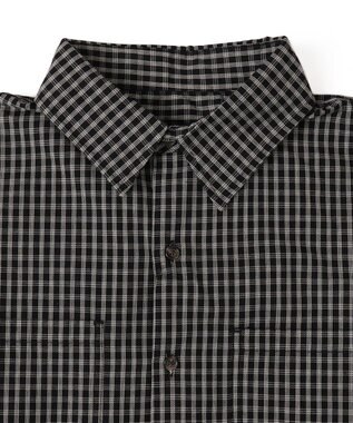 WEGO ミニマムチェックショートシャツ（LS） ブラックチェック1