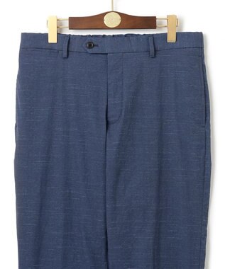 J.PRESS MEN 感動！？上品な見た目に着心地抜群なセットアップ【MECHANICAL】【超軽量 / 清涼感 / 洗える】ハイパワーストレッチ リネンルックパンツ ネイビー系