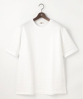 JOSEPH ABBOUD 【キングサイズ・オーガニックコットン使用・日本素材】リンクスボーダー Tシャツ ホワイト系