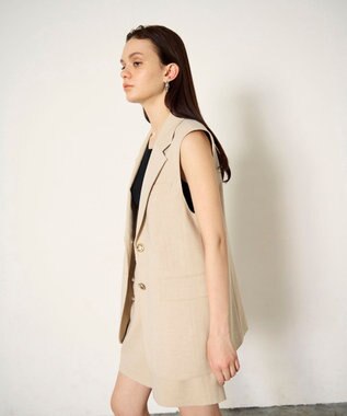GRACE CONTINENTAL ブッチャーテーラーベスト ベージュ