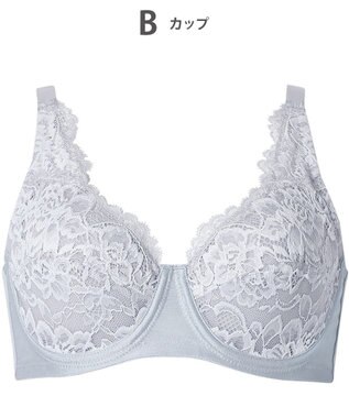 Wing ブラジャー ワイヤーが痛くなりにくい 綿混(カップ肌側・バック) フルカップブラ NB2704 ウイング／ワコール グレー