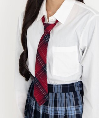 WEGO 【SCHOOLITEM】　チェックスクールネクタイ レッドチェック1