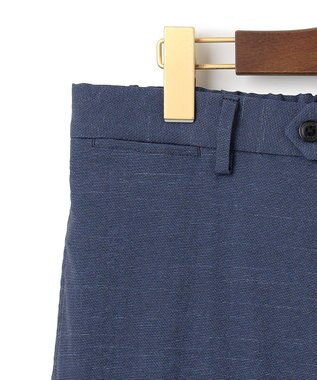 J.PRESS MEN 感動！？上品な見た目に着心地抜群なセットアップ【MECHANICAL】【超軽量 / 清涼感 / 洗える】ハイパワーストレッチ リネンルックパンツ ネイビー系