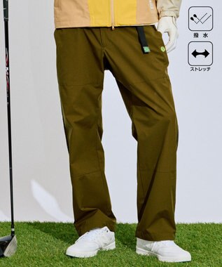 PW CIRCULUS 【撥水加工/ストレッチ】サイドストライプ ワイドパンツ ゴルフ カーキ系