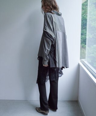 YECCA VECCA ストレッチセンターシームフレアパンツ Black