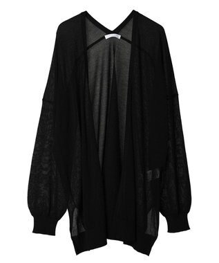 Green Parks 推しニット　ゆったりミドル丈カーディガン Black