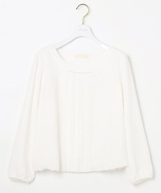 ANY SIS 【洗える】フロントプリーツシフォン ブラウス オフホワイト