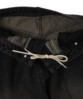 WEGO スウィッチングデニムカーゴパンツ デニムブラックソノタ