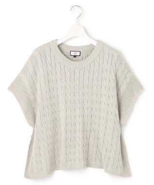 J.PRESS YORK STREET 【WOMEN】コットンニット ケーブルポンチョ ベージュ系