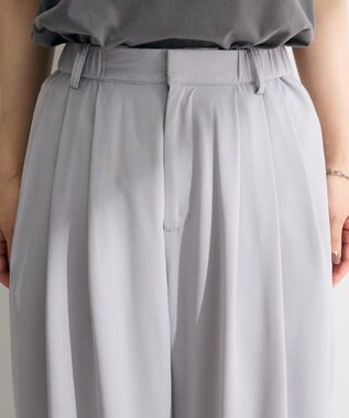 Green Parks セミワイドスラックスパンツ Light Gray