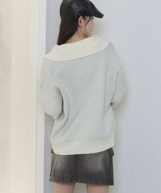 WEGO フラッフィーハーフジップニット オフホワイト