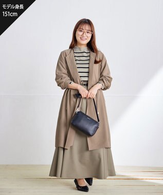 Tiaclasse L 【洗える】タックヨーク着流しパフスリ－ブコート ベージュ