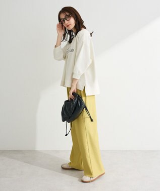 Green Parks 七分袖ロゴ裏毛プルオーバー Off White