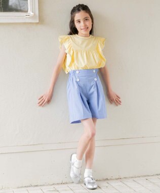 組曲 KIDS 【150-160㎝】シャンブレー ショートパンツ サックスブルー系