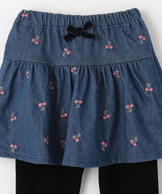 ANY KIDS デニムスカッツ ブルー×ブラック