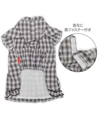 PET PARADISE リサとガスパール  ワンピース 《チェック柄》小型犬 ホワイト×ブラック