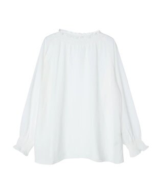 earth music&ecology シャーリングネックブラウス Off White