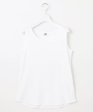 J.PRESS LADIES コットンリブ ノースリーブ カットソー ホワイト系