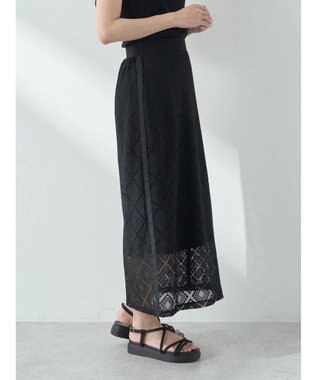 earth music&ecology モチーフナロースカート Black