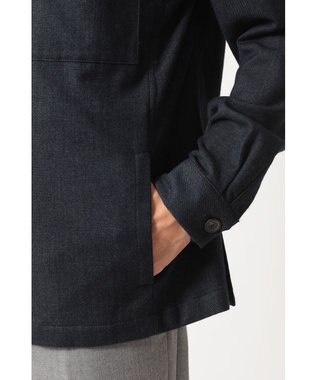 DAKS ウールデニム ユーティリティ オーバーシャツ ブラック