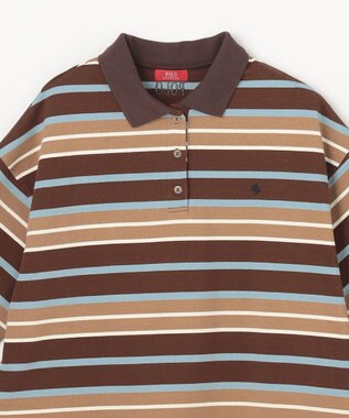 ANY 【POLO BCS別注】マルチカラー短丈ポロシャツ ブラウンボーダー