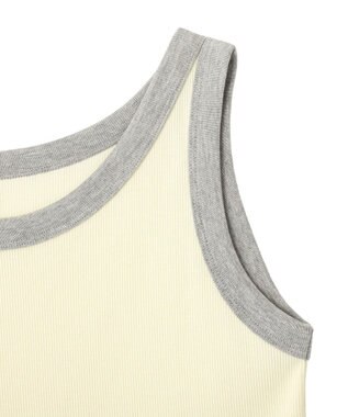 AMERICAN HOLIC バイカラーテレコタンクトップ Light Yellow