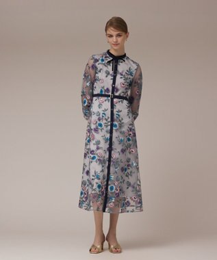 GRACE CONTINENTAL マルチ刺繍フレアワンピース