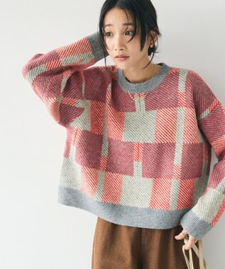 CRAFT STANDARD BOUTIQUE 洗える/チェック柄ニットプルオーバー