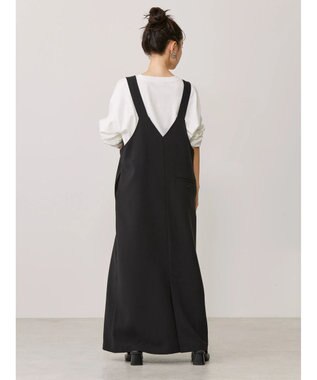 AMERICAN HOLIC 両ＶネックＩラインワンピース Black