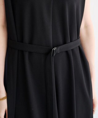 YECCA VECCA ベルテッドプリーツ切替ワンピース Black