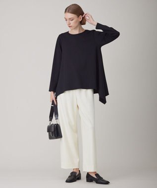 ICB 【洗える】 ウォッシャブルウールジャージー ワイドパンツ オフホワイト系