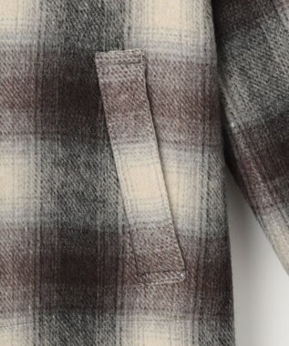 自由区 【リバーシブル】ウールリバー ノーカラーロングコート キャメル系